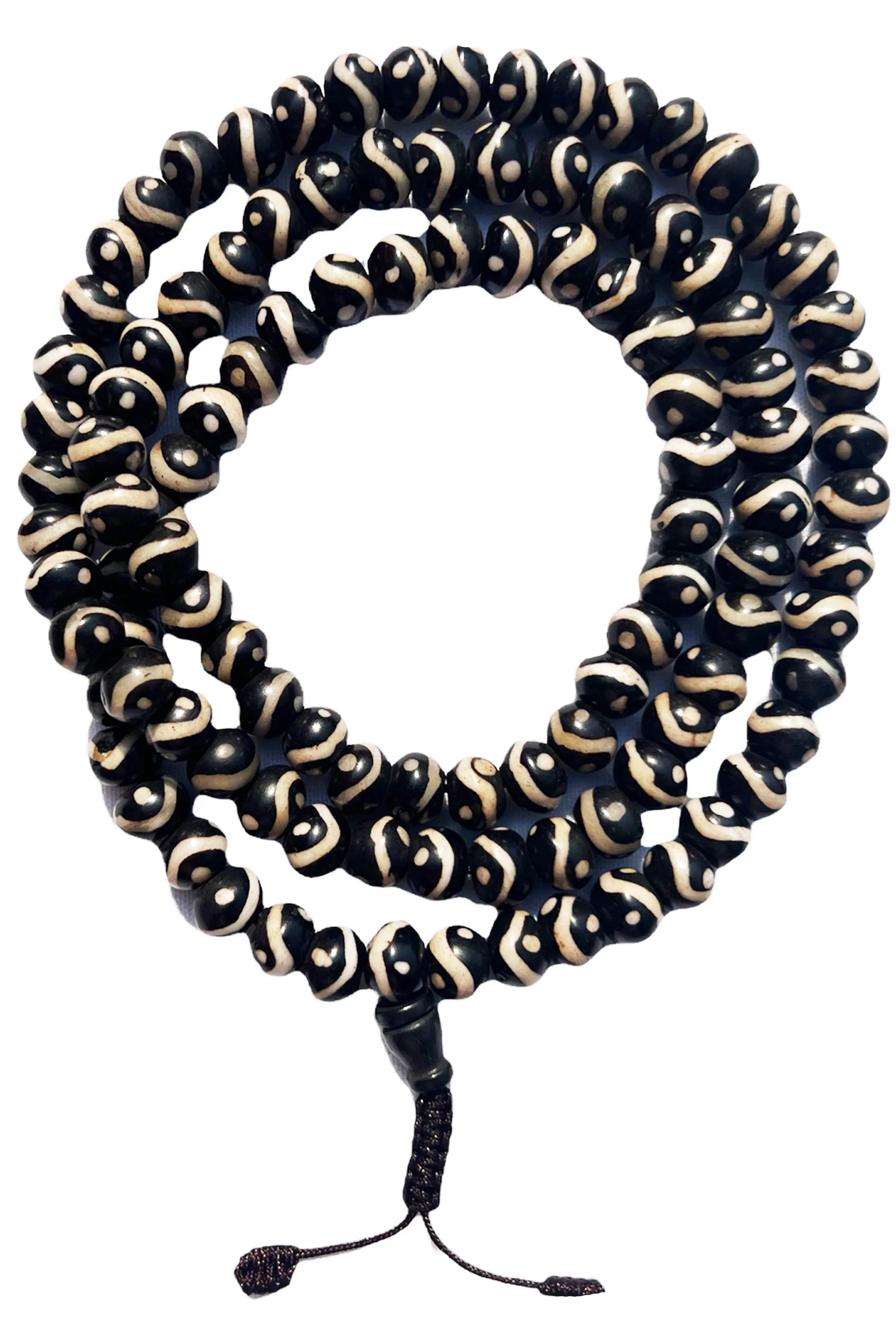 10 mm Ying Yang 108 beads Prayer Meditation Mala Necklace