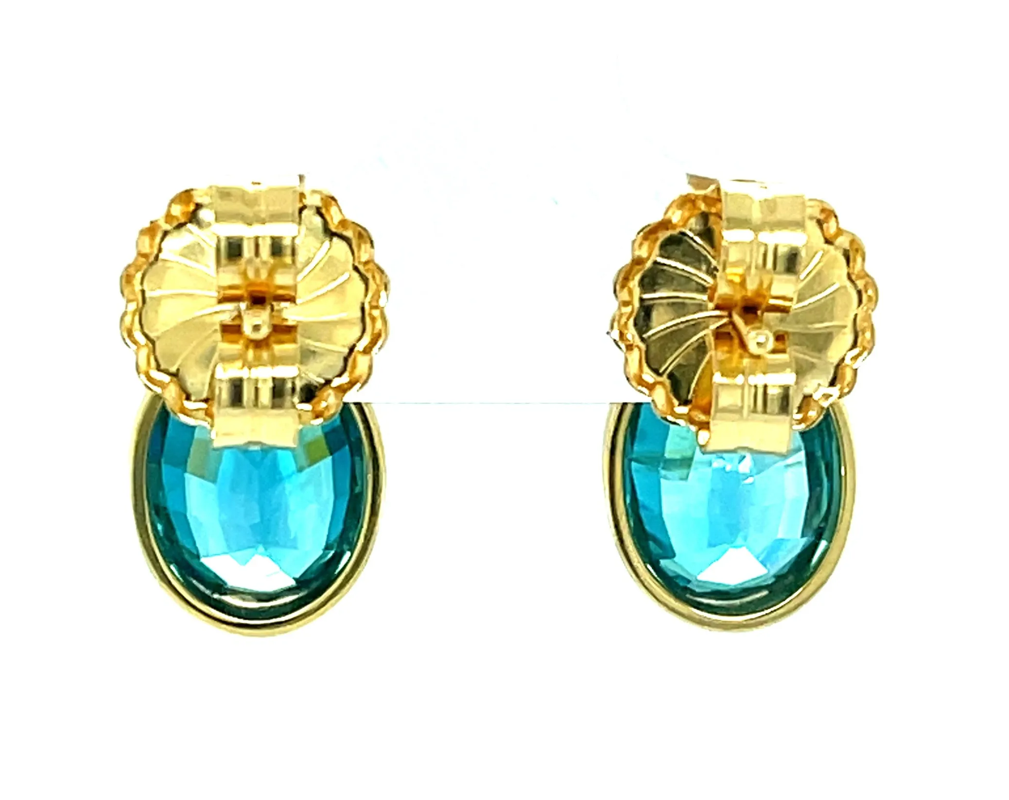 10.62 ct. t.w. Blue Zircon Drop Earrings in 18k Yellow Gold