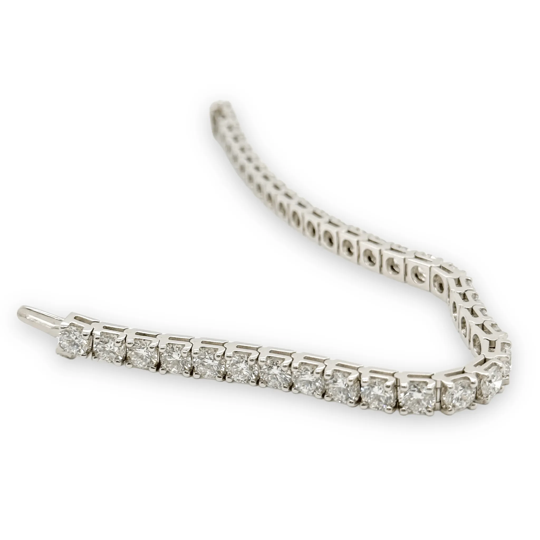 14K W Gold 12.35ctw Lab Created Tennis Bracelet SI1/G