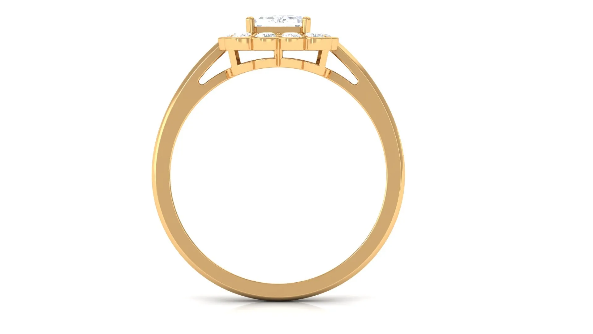2.25 CT Octagon Cut Zircon Statement Engagement Ring with Halo