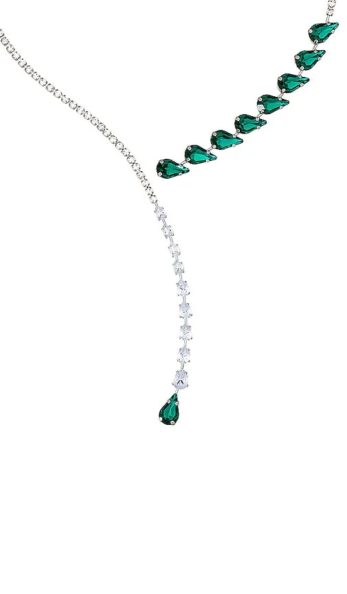 8 Other Reasons Emerald Drops Necklace in Metallic Silver