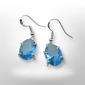 925 Sterling Silver, Blue Topaz, Earrings.