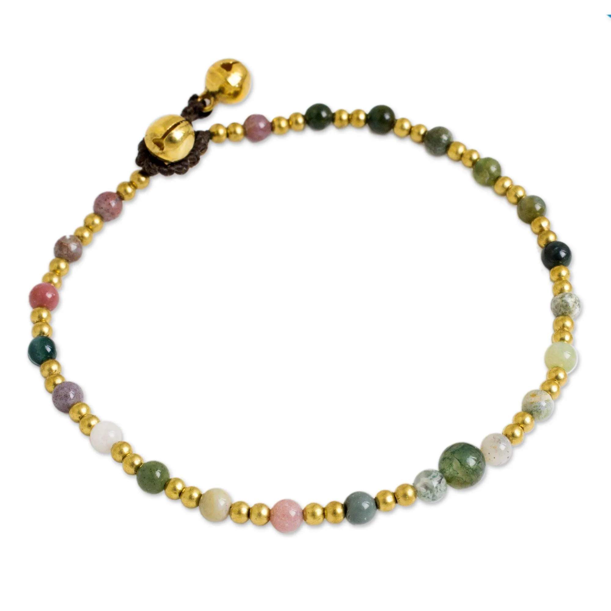 Agate Multicolor & Bells Anklet