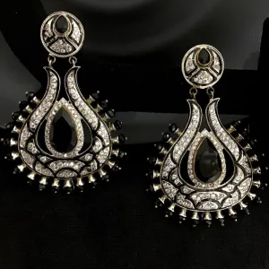 Black Zircon/AD Earring 13676-0747