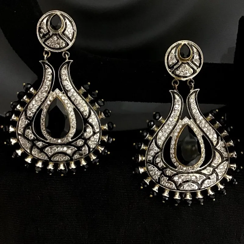 Black Zircon/AD Earring 13676-0747