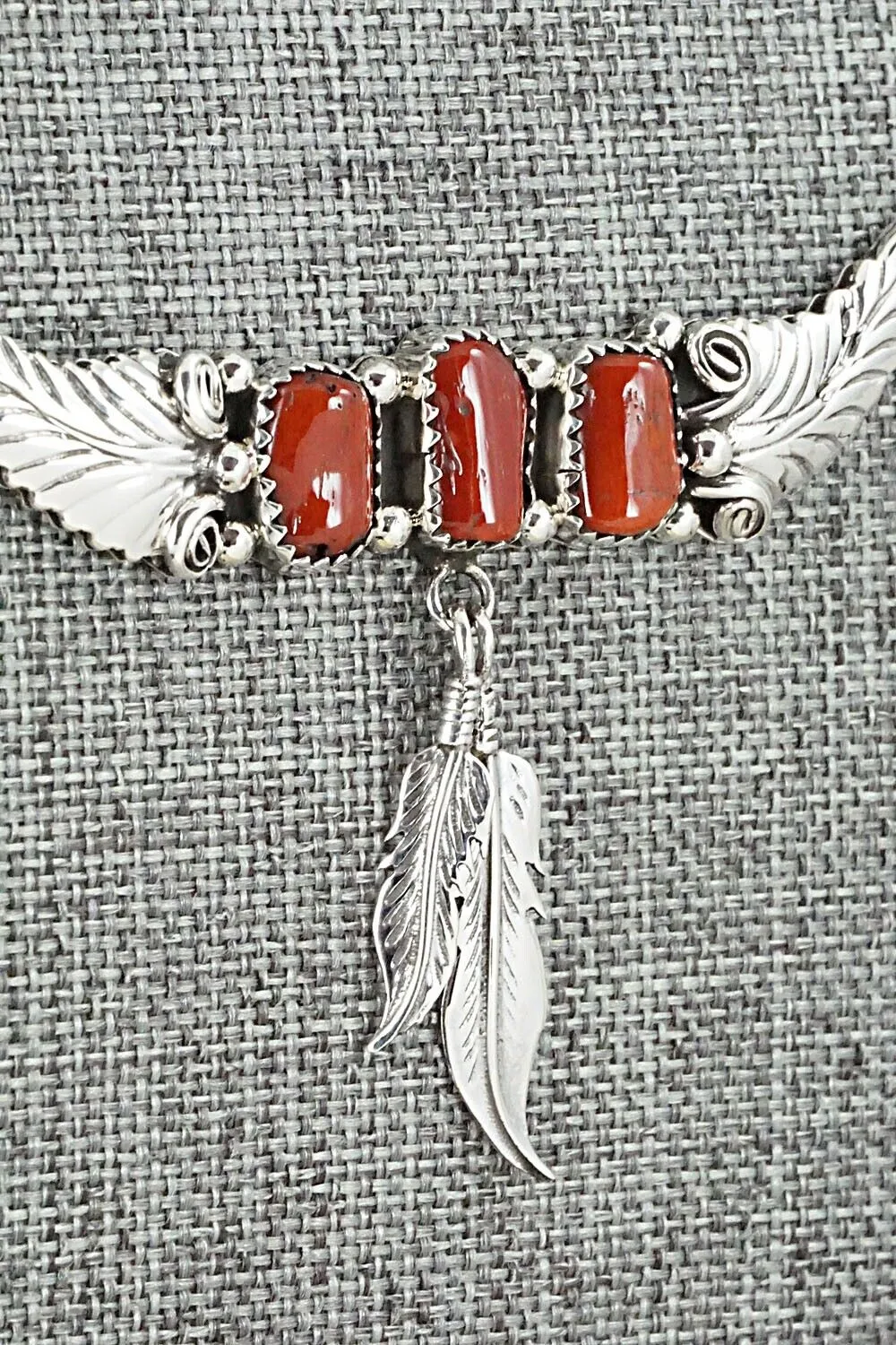 Coral & Sterling Silver Necklace - Sadie Jim