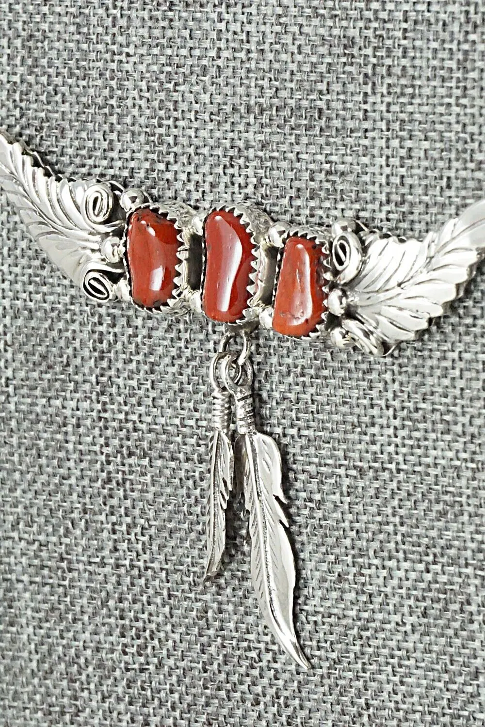 Coral & Sterling Silver Necklace - Sadie Jim