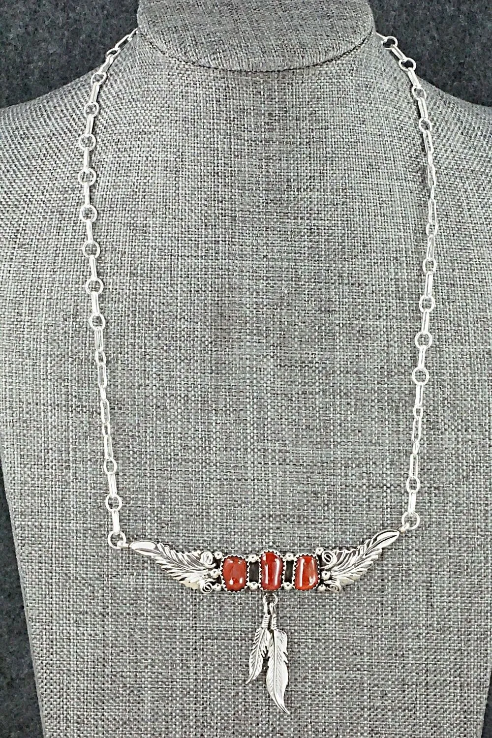 Coral & Sterling Silver Necklace - Sadie Jim