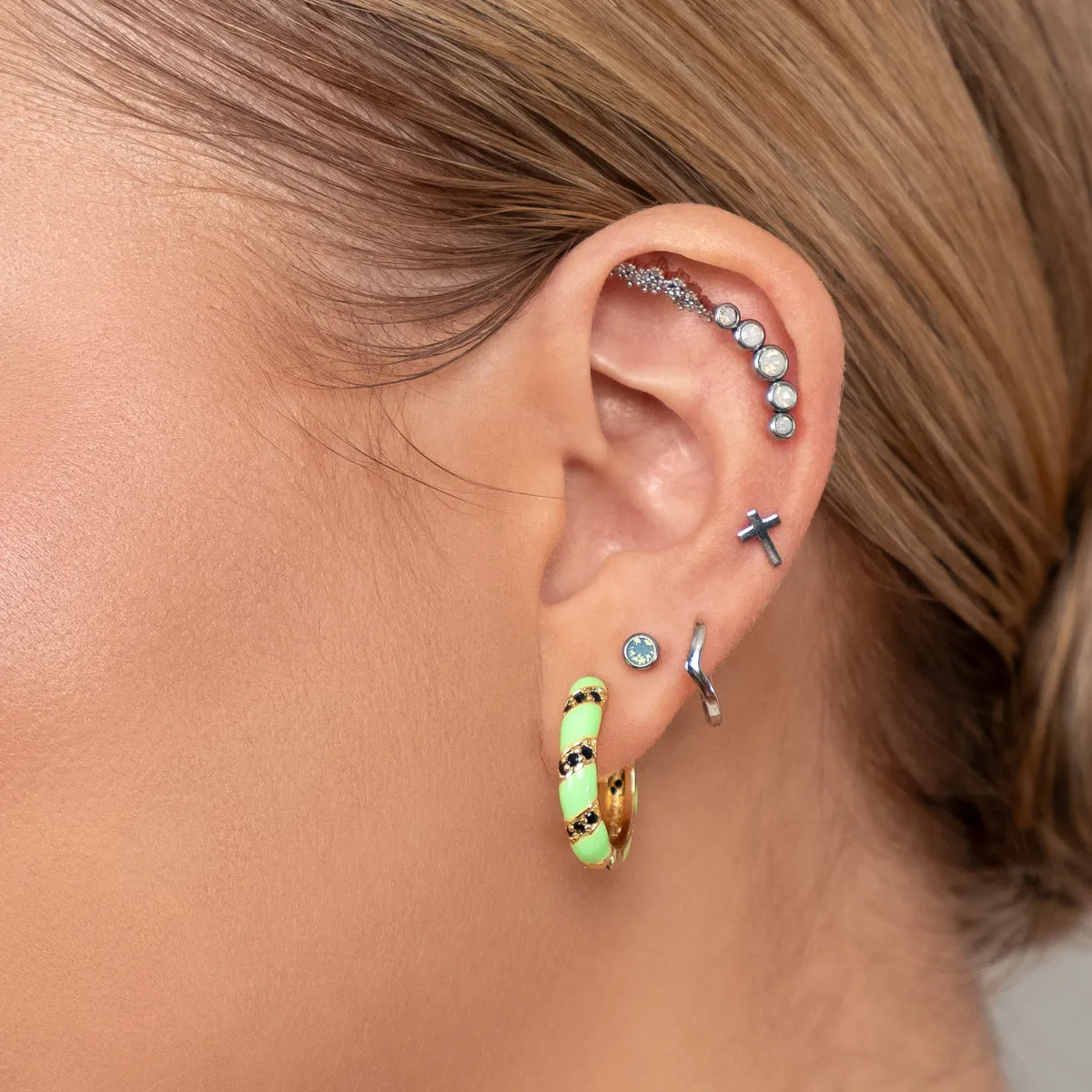 Curve Opal Helix Single Earring