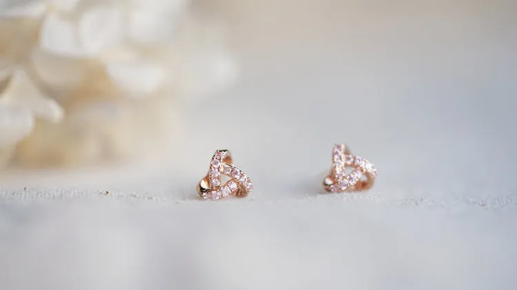 Diamante Triangle Stud Earrings