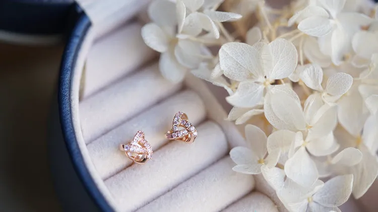Diamante Triangle Stud Earrings