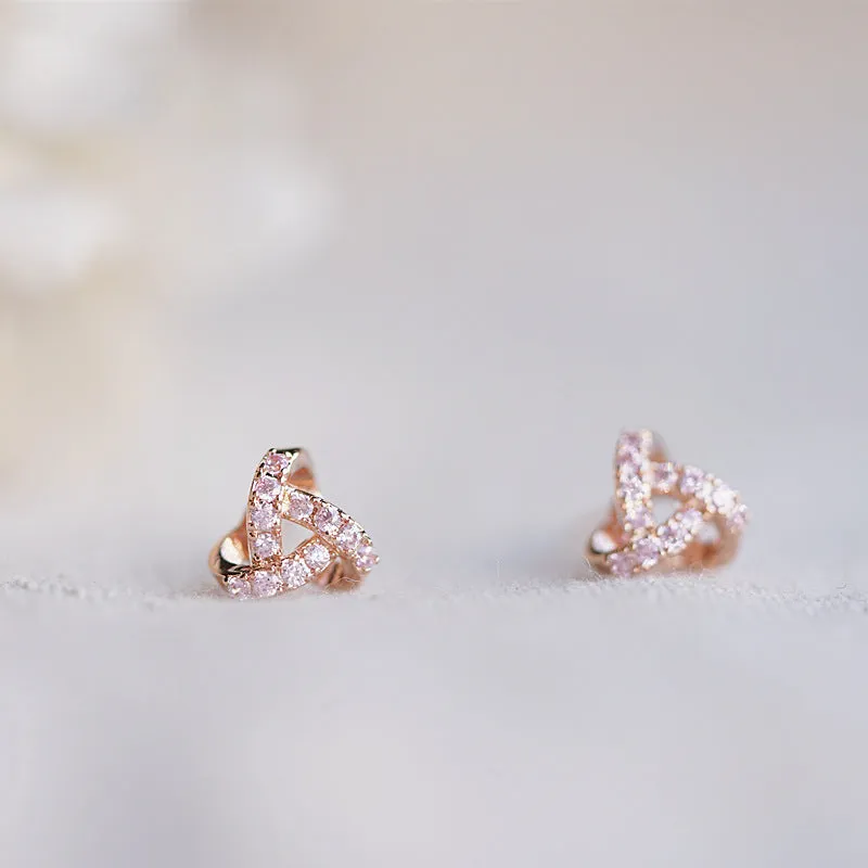 Diamante Triangle Stud Earrings