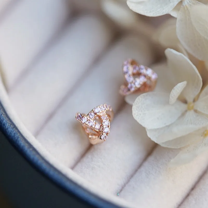 Diamante Triangle Stud Earrings