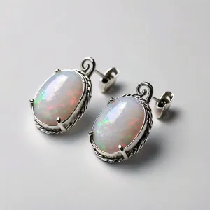 Echo Silver Vintage Real Fire Opal Handmade Unique Earrings