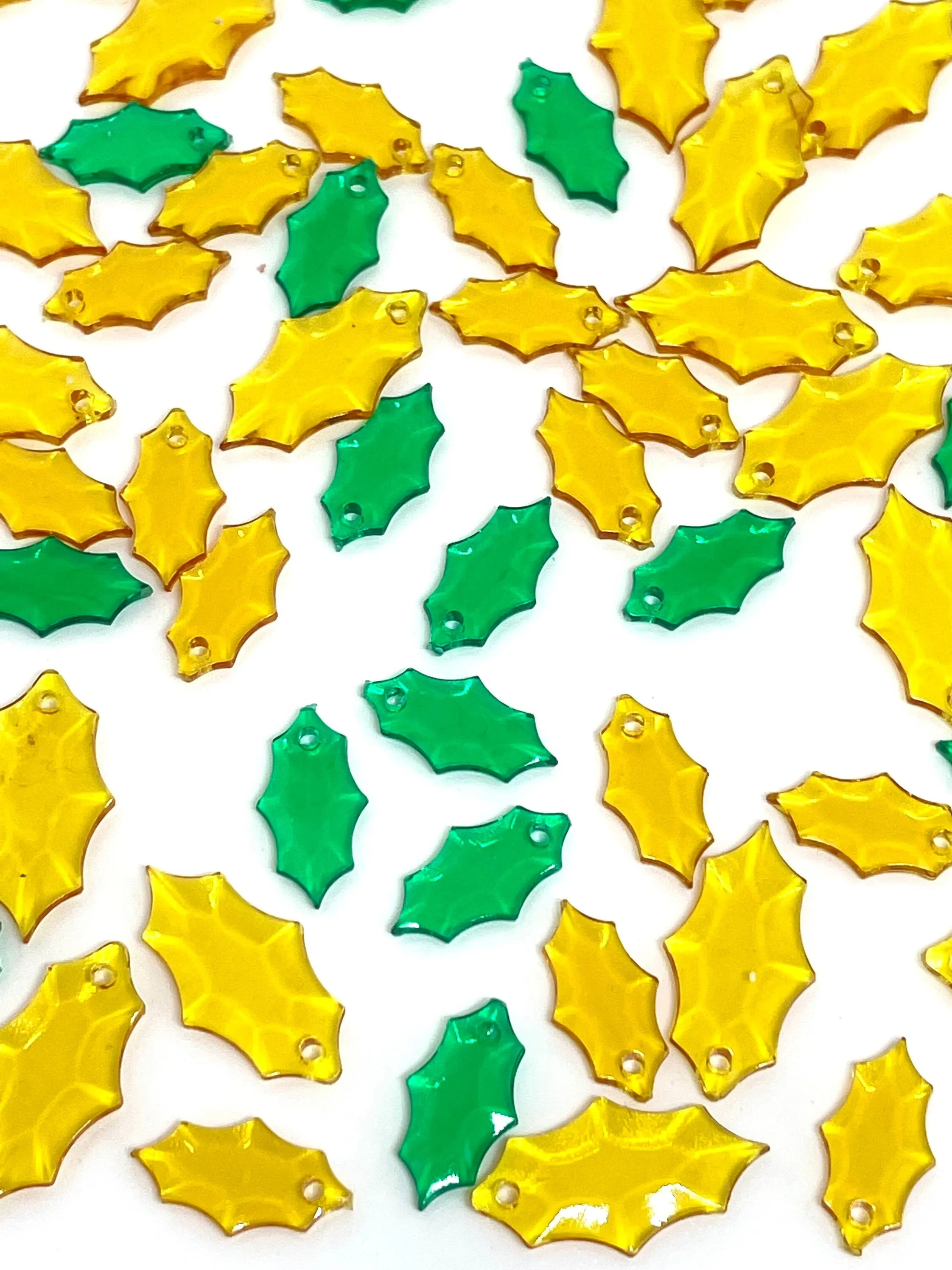 Fall Leaf Beads, Bead Leaves, Fall Themed Leaves, Leaf Charm for Jewelry Making, Holly Leaf Beads, Holly Beads for Garland