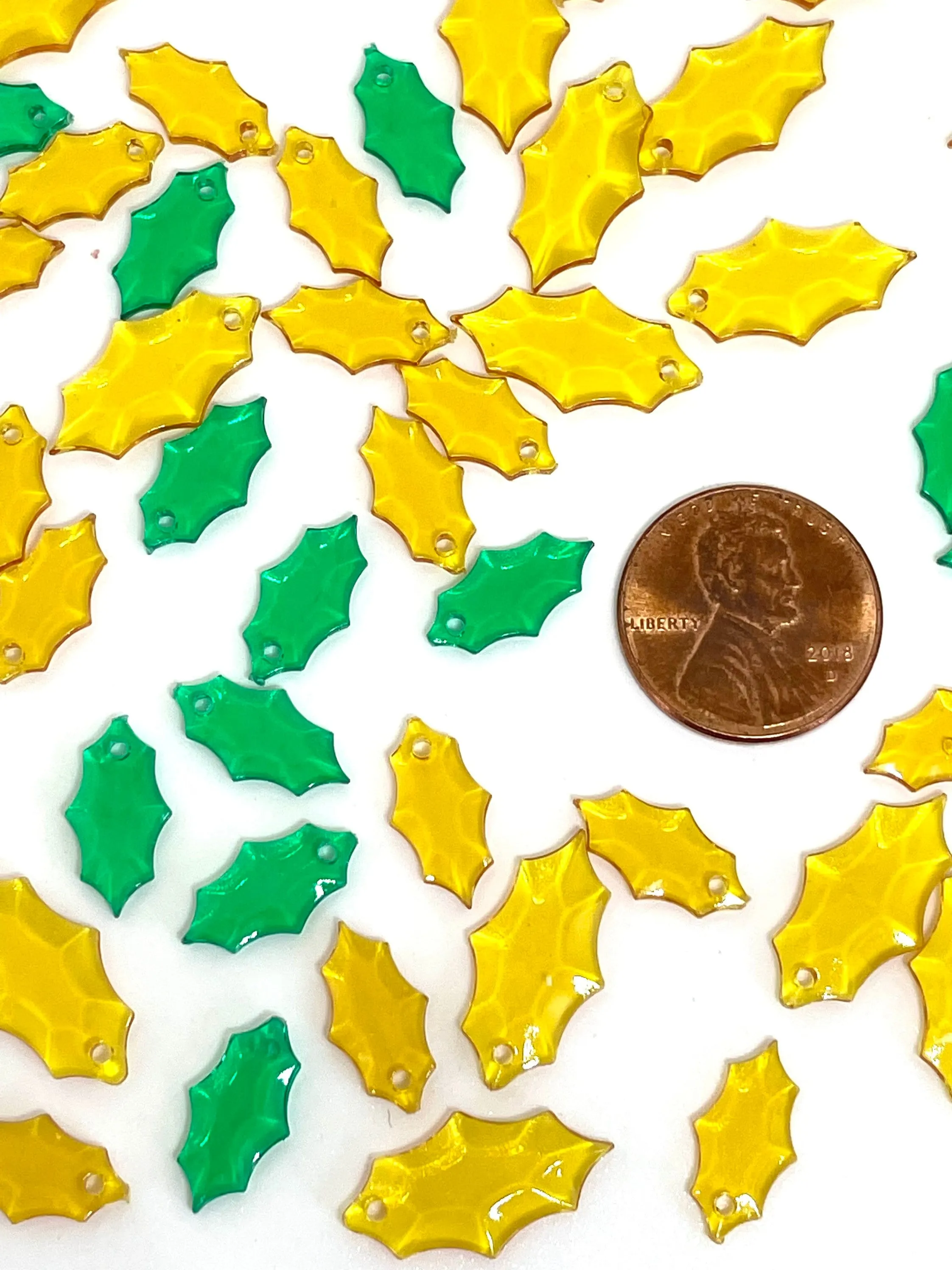 Fall Leaf Beads, Bead Leaves, Fall Themed Leaves, Leaf Charm for Jewelry Making, Holly Leaf Beads, Holly Beads for Garland