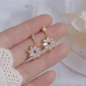 Fashion Shining Sunflower Earrings Charm Jewelry XYS0219