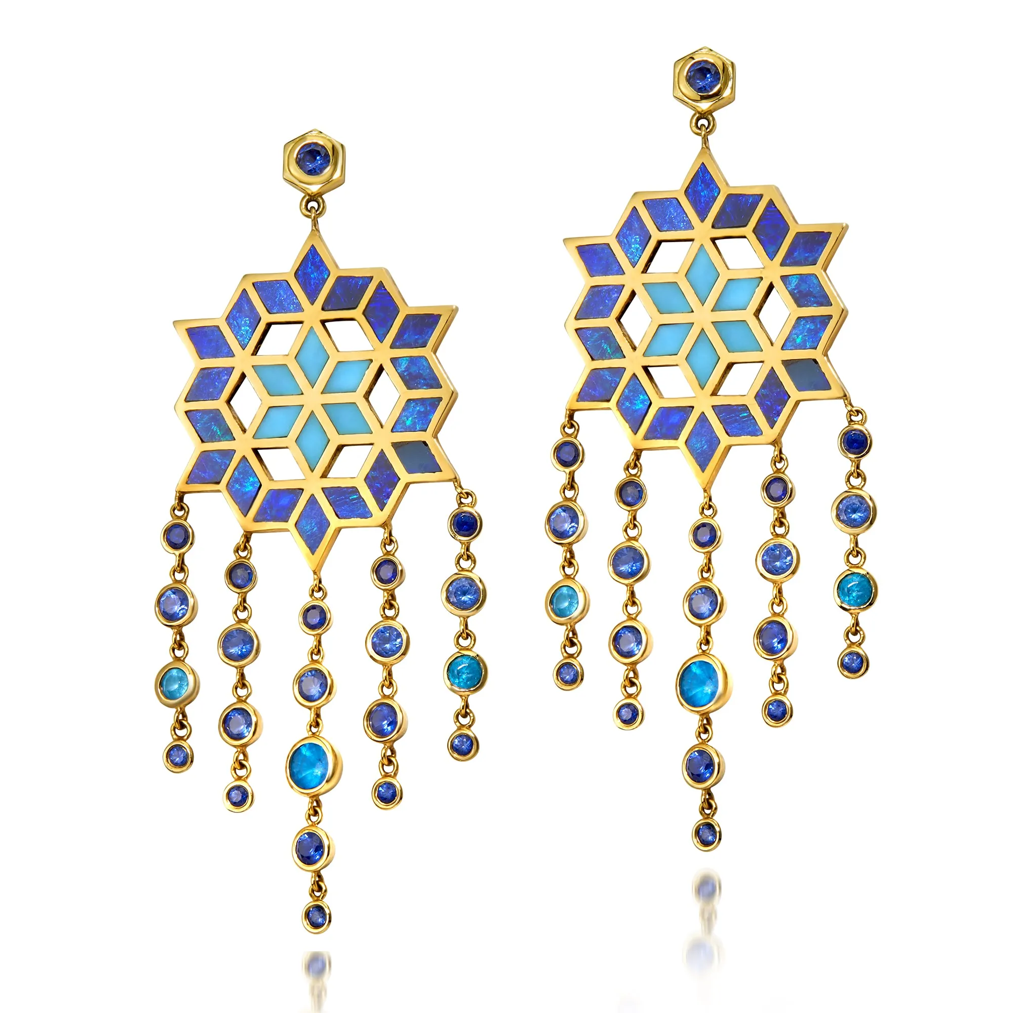 Flower Opal Drop Earrings