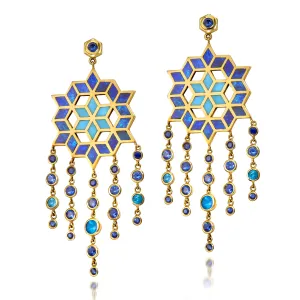 Flower Opal Drop Earrings