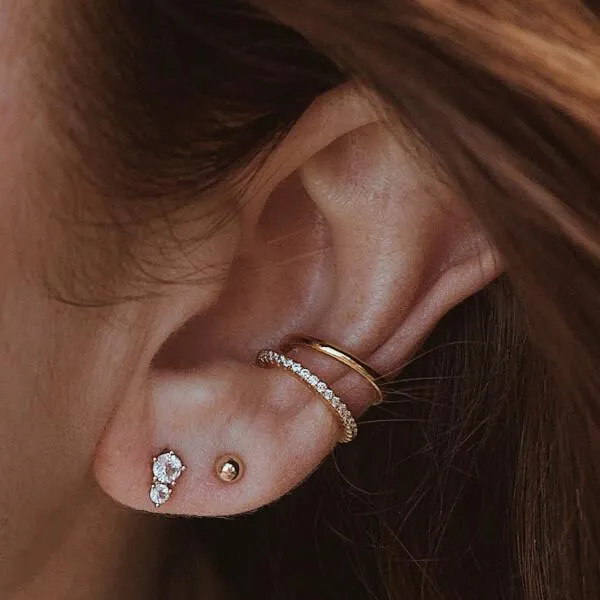 Gaia Crystal Studs in 14k Gold