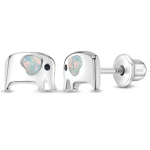 Gentle Giant Opal Kids / Children's / Girls Earrings Screw Back - Sterling Silver