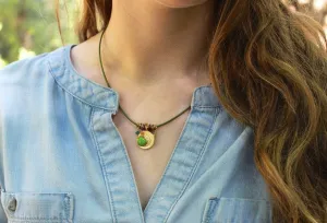 Gold OM Necklace with Turquoise and Findings