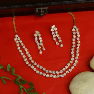 Gold Zircon/AD Necklace Set 7611-1197