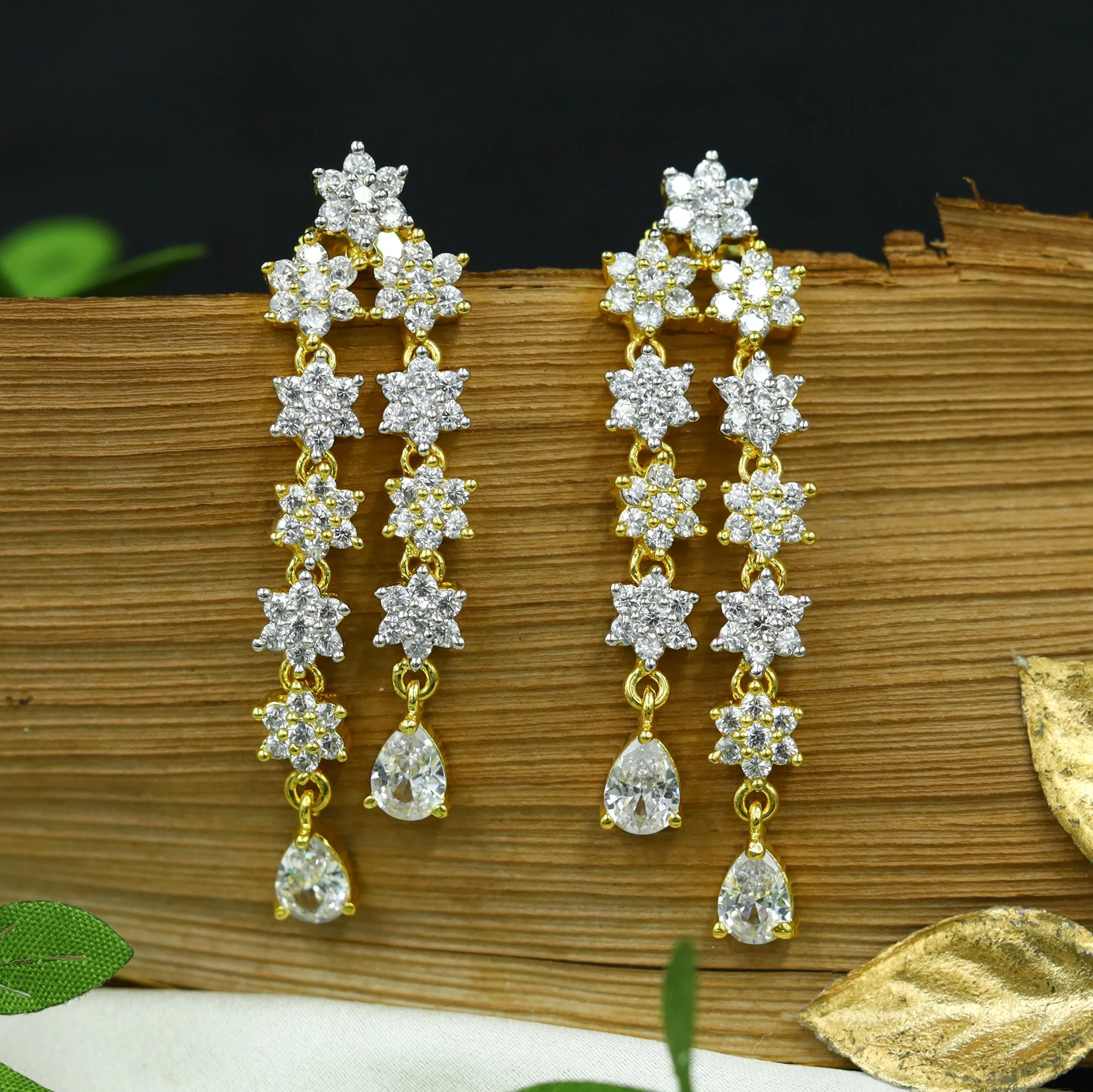 Gold Zircon/AD Necklace Set 7611-1197