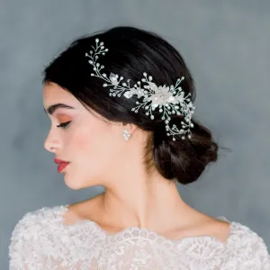 KELLY Flower Pearl Wedding Hair Vine