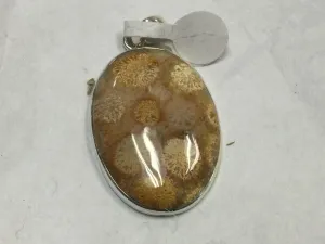 Large Fossilized Coral Pendant