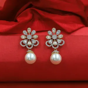 Light Pearl Zircon/AD Earring 16260-69