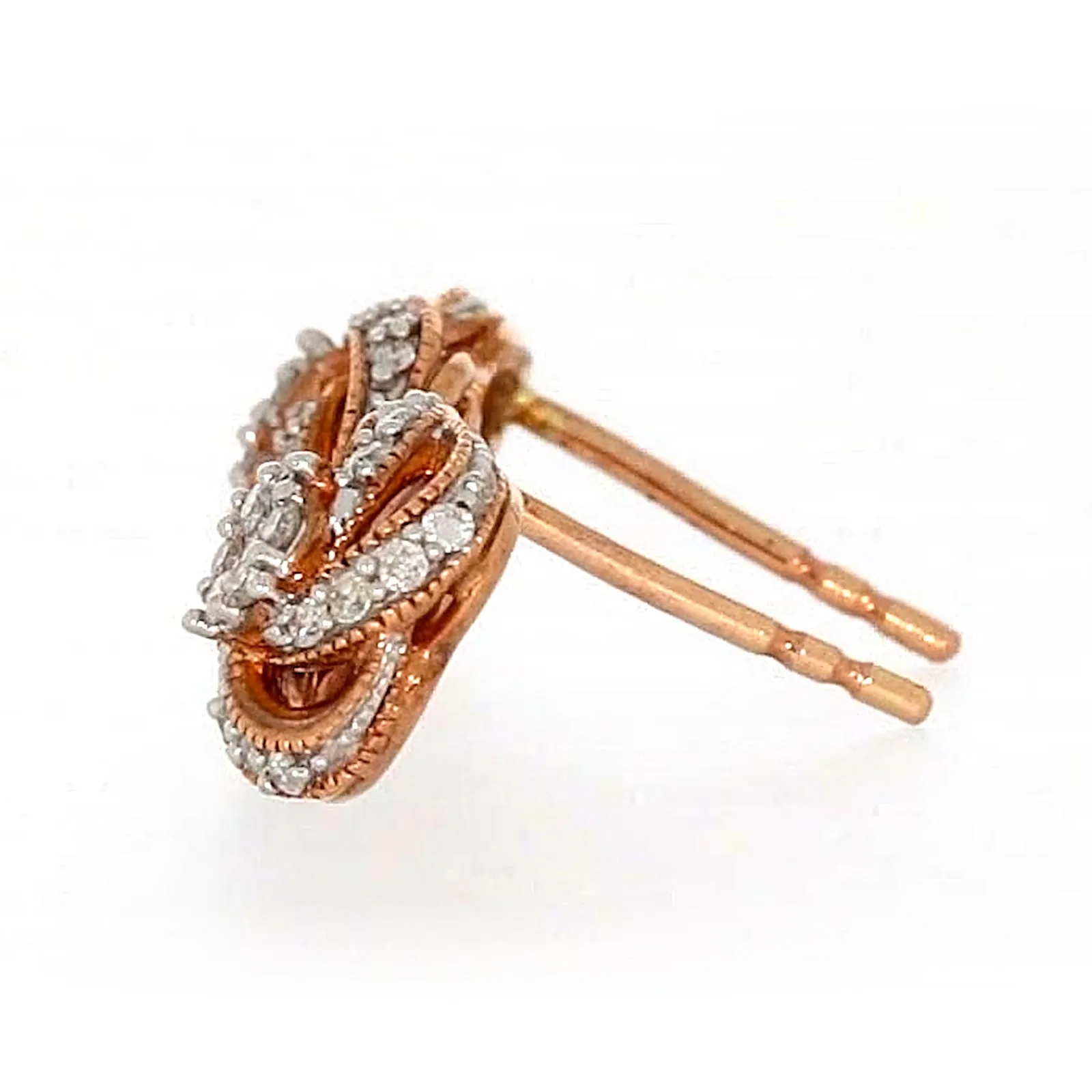 London 9ct Rose Gold Round Brilliant Cut with 1/4 CARAT tw of Diamonds Stud Earrings