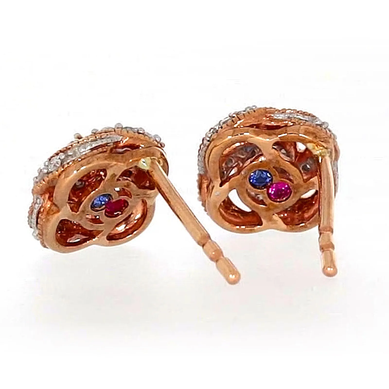 London 9ct Rose Gold Round Brilliant Cut with 1/4 CARAT tw of Diamonds Stud Earrings
