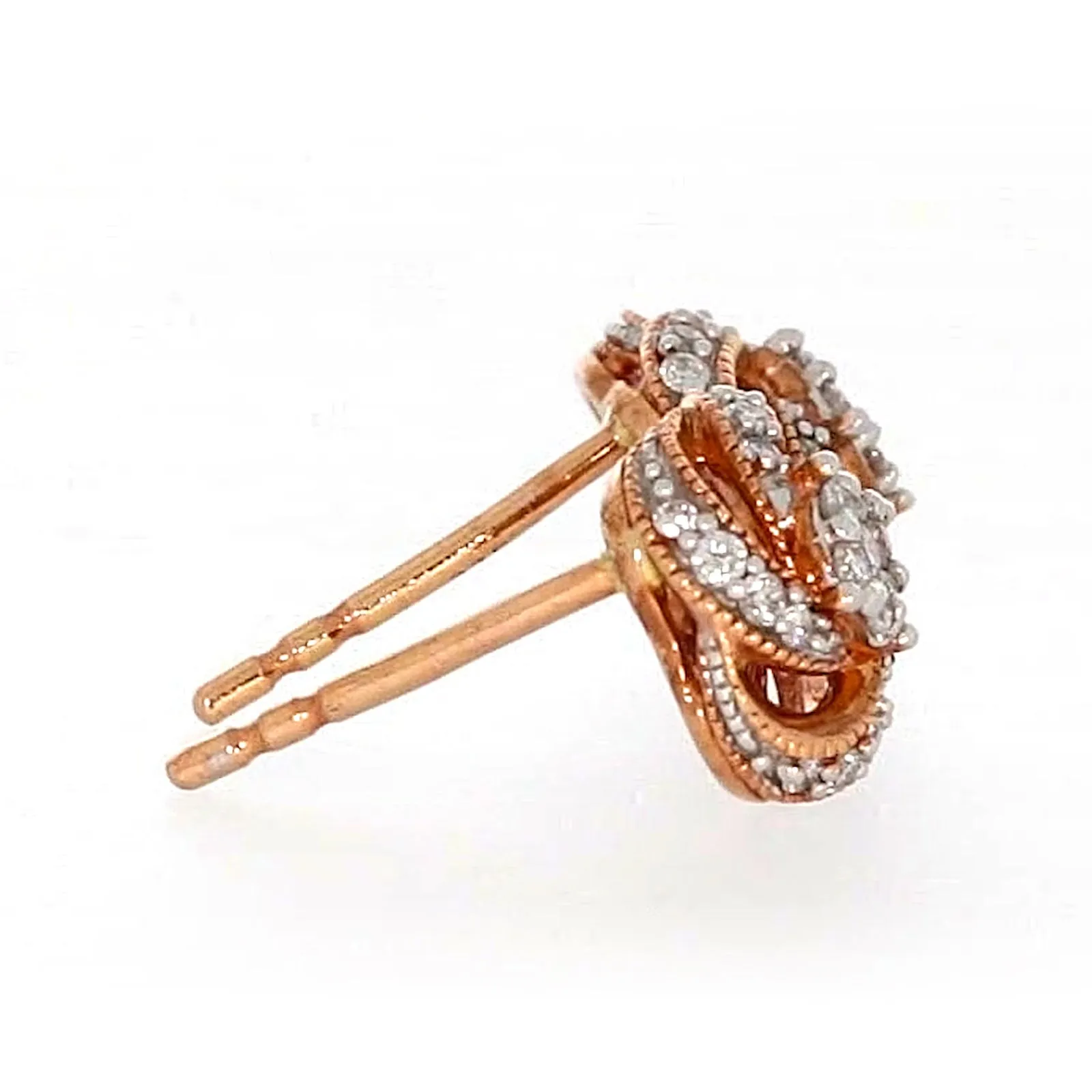London 9ct Rose Gold Round Brilliant Cut with 1/4 CARAT tw of Diamonds Stud Earrings