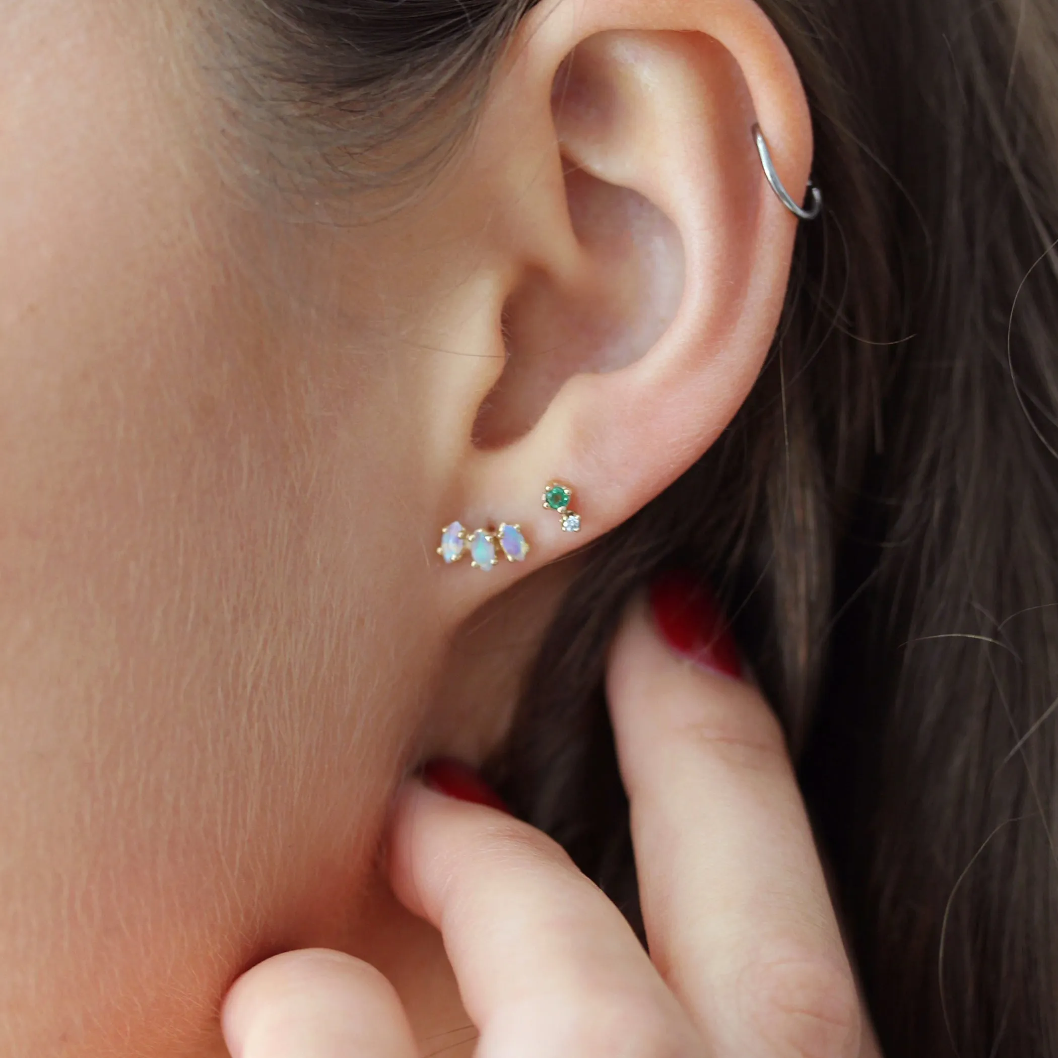 MARQUISE FAN OPAL STUD