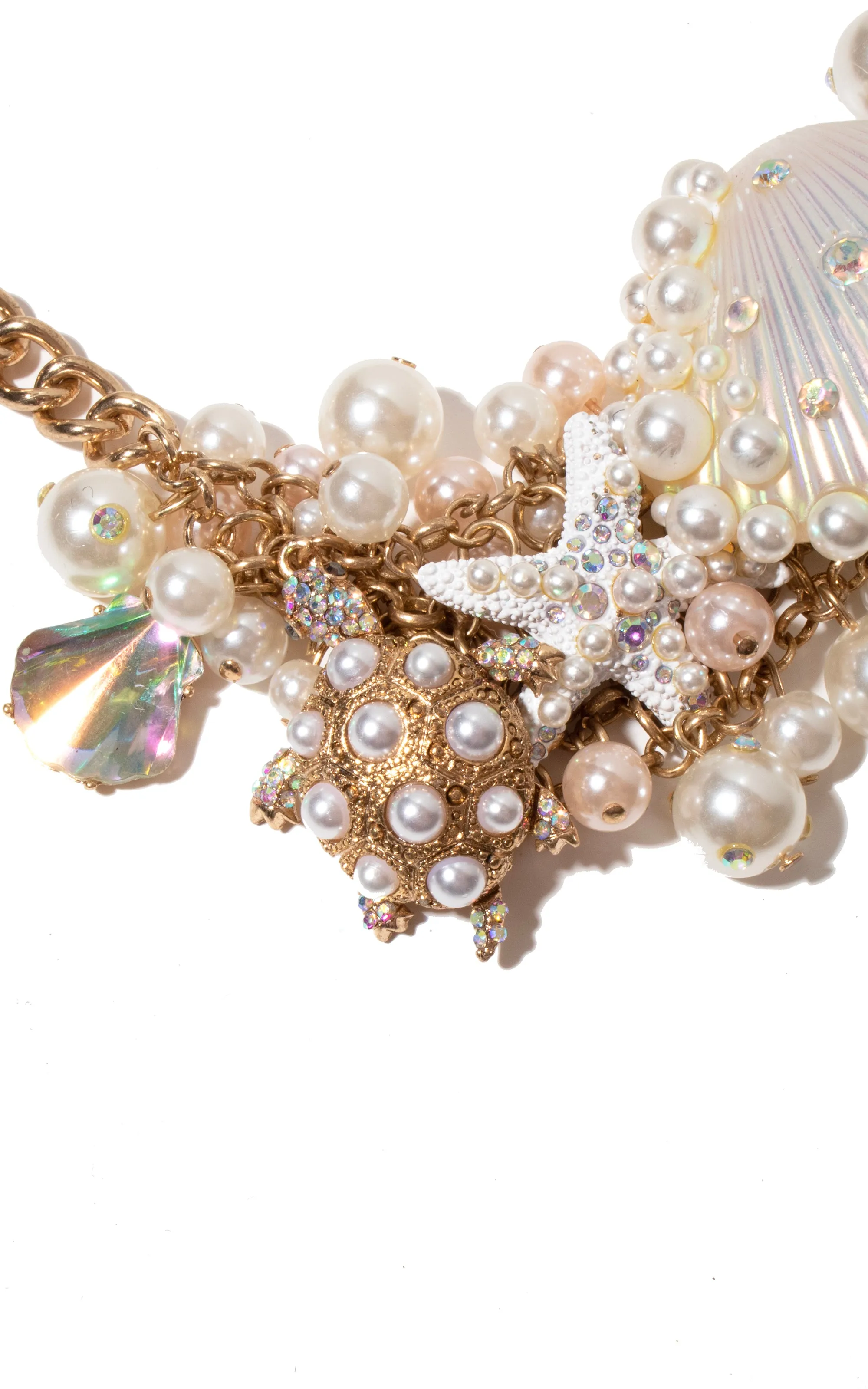 Modern BETSEY JOHNSON Beaded Shells Necklace & Bracelet Set