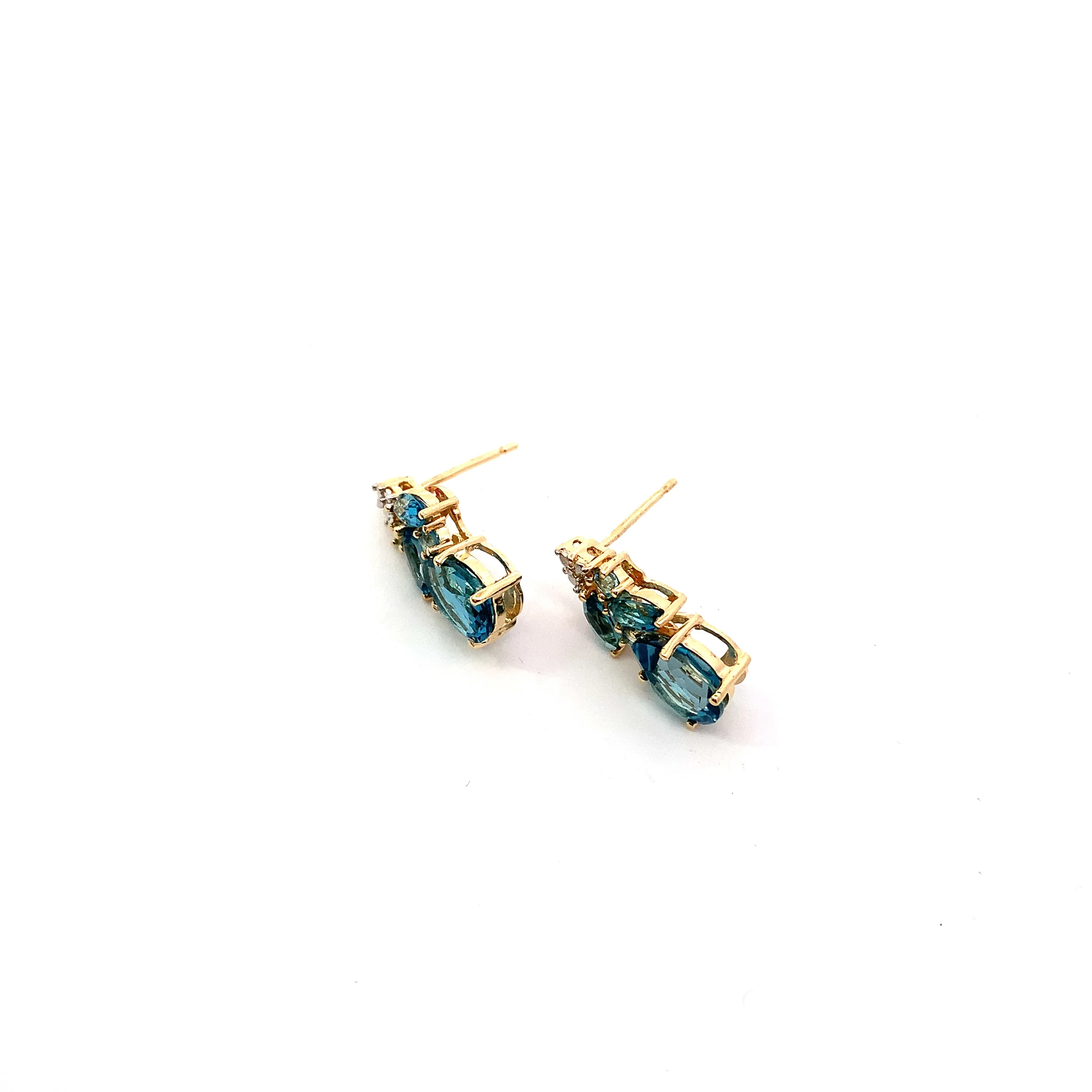 Multi Blue Topaz Earrings