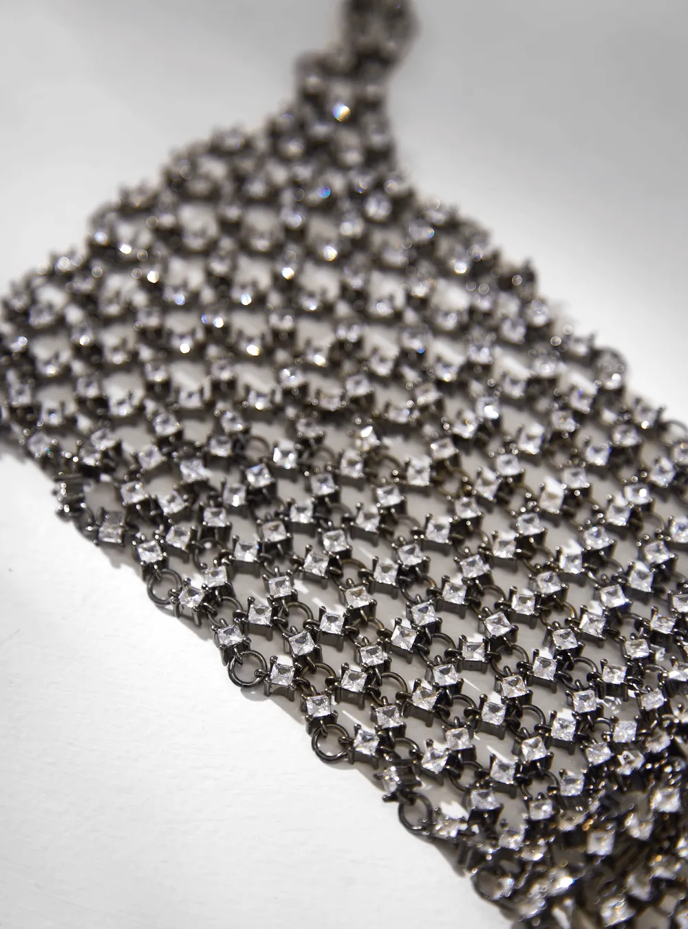 Niki Mehra Madan In Drip OH Chainmail Gloves In Rhinestone