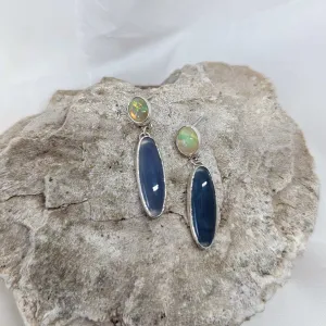 Opal & Blue Agate Earrings