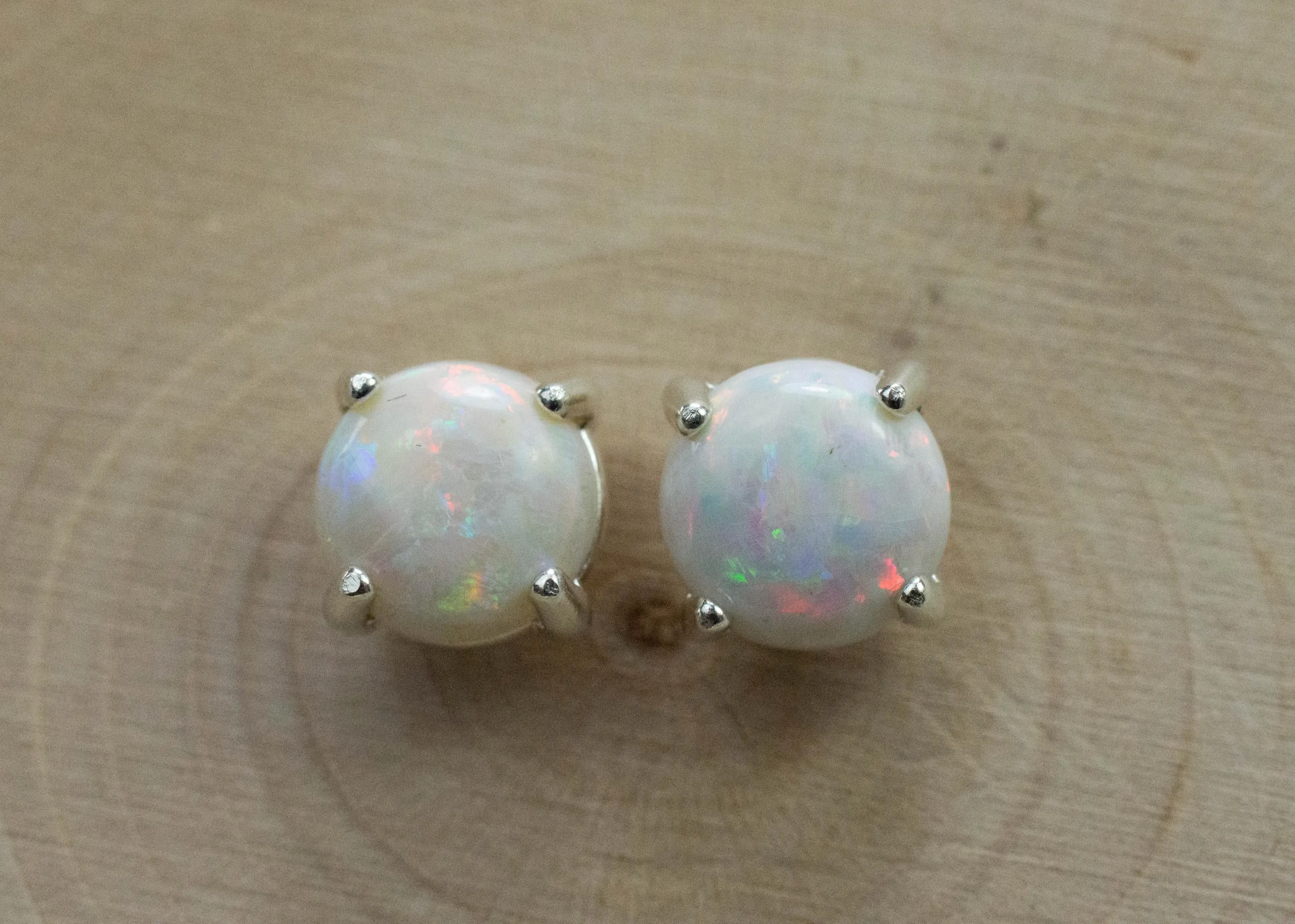 Opal Earrings, Natural Untreated Australia Opal; 2.195cts