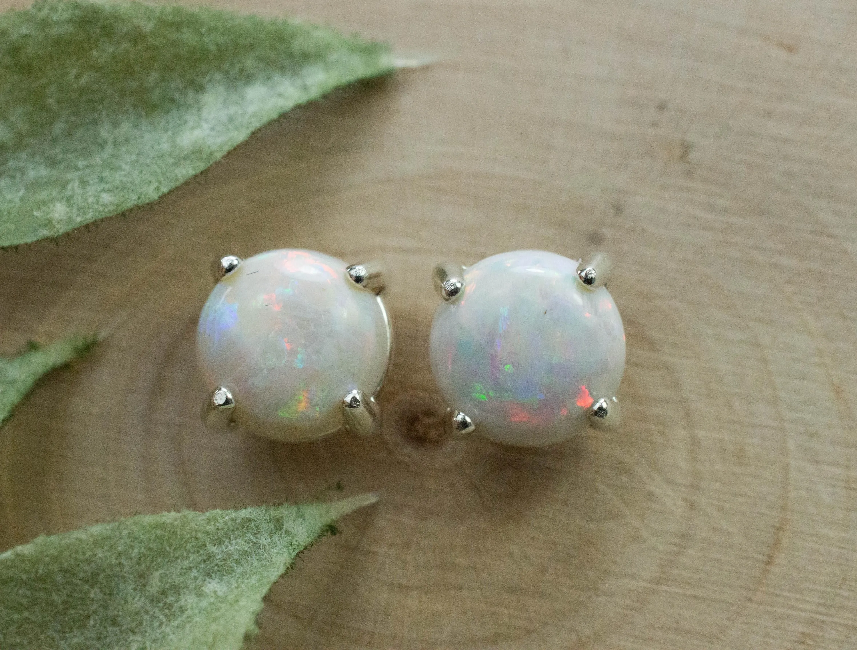 Opal Earrings, Natural Untreated Australia Opal; 2.195cts