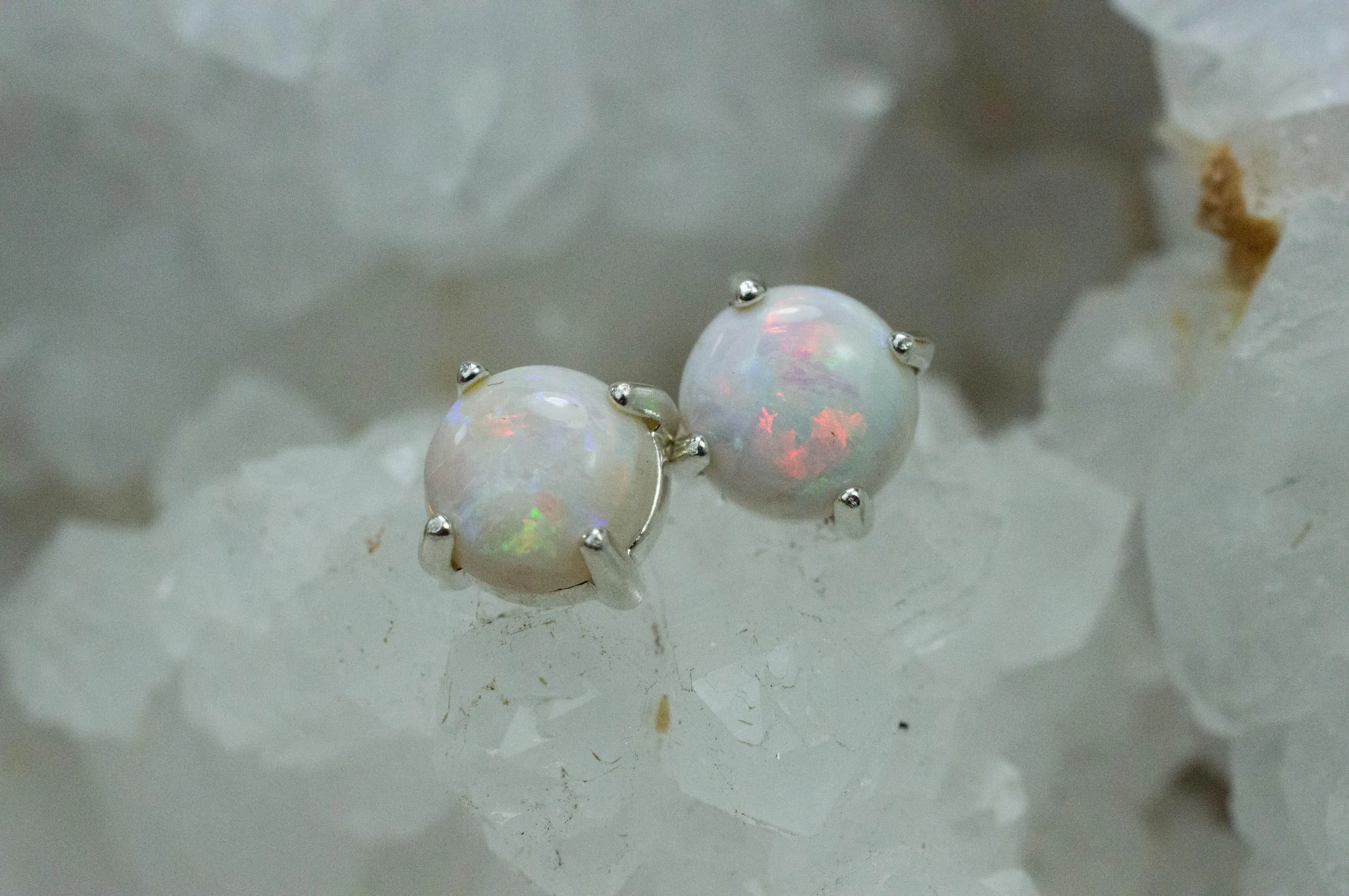 Opal Earrings, Natural Untreated Australia Opal; 2.195cts