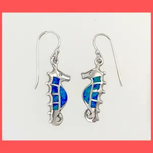 Opal Seahorse Earrings