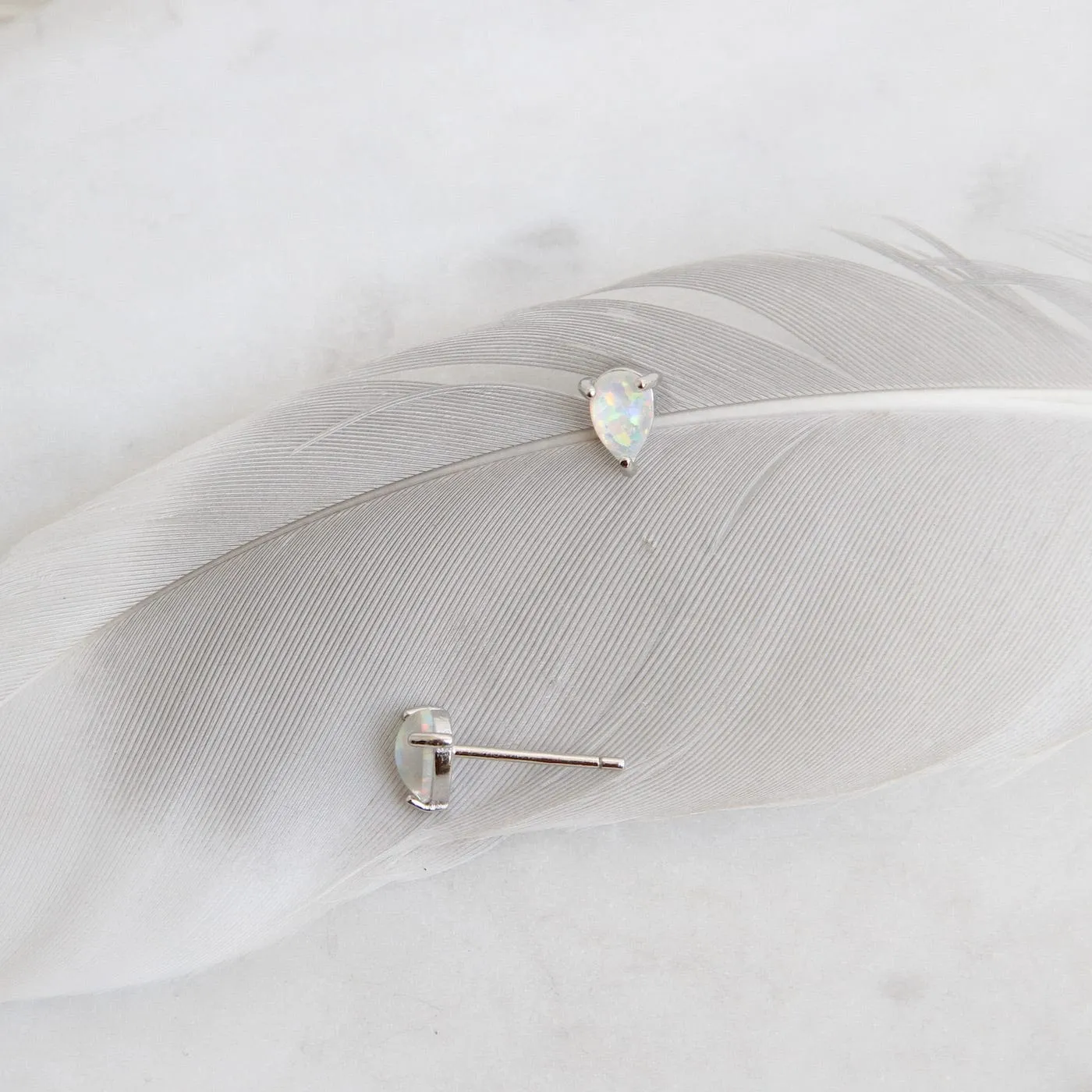 Opal Studs - Sterling Silver