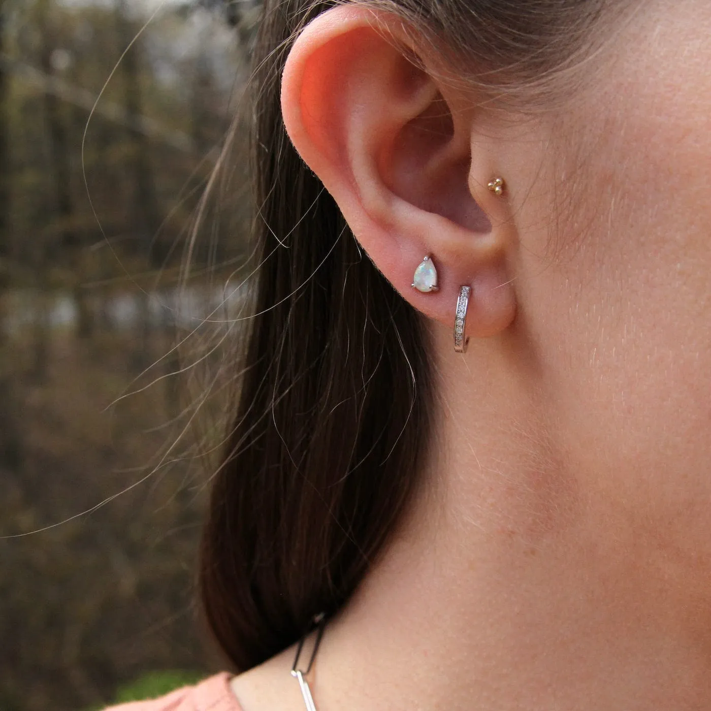 Opal Studs - Sterling Silver