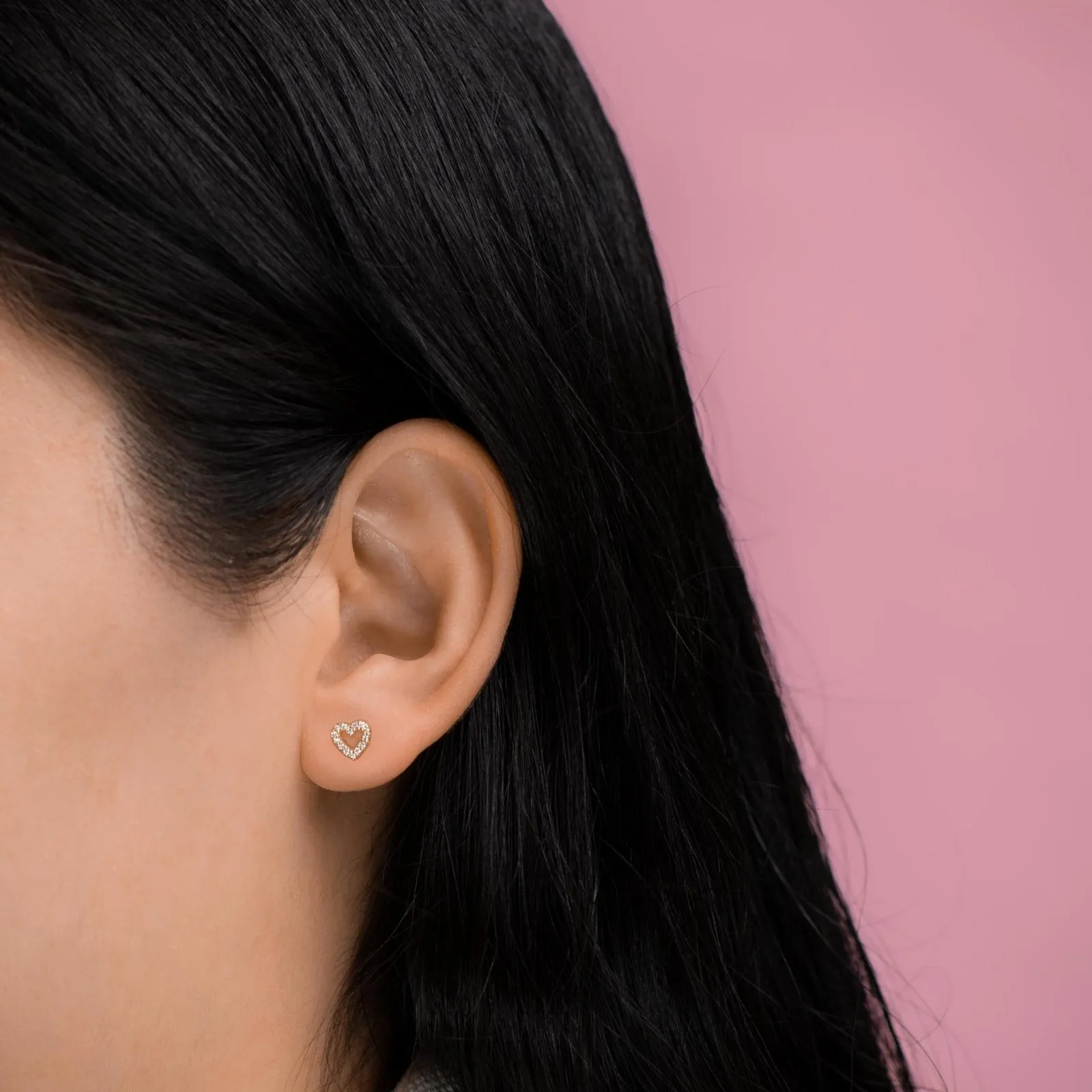 Pave Heart Earrings