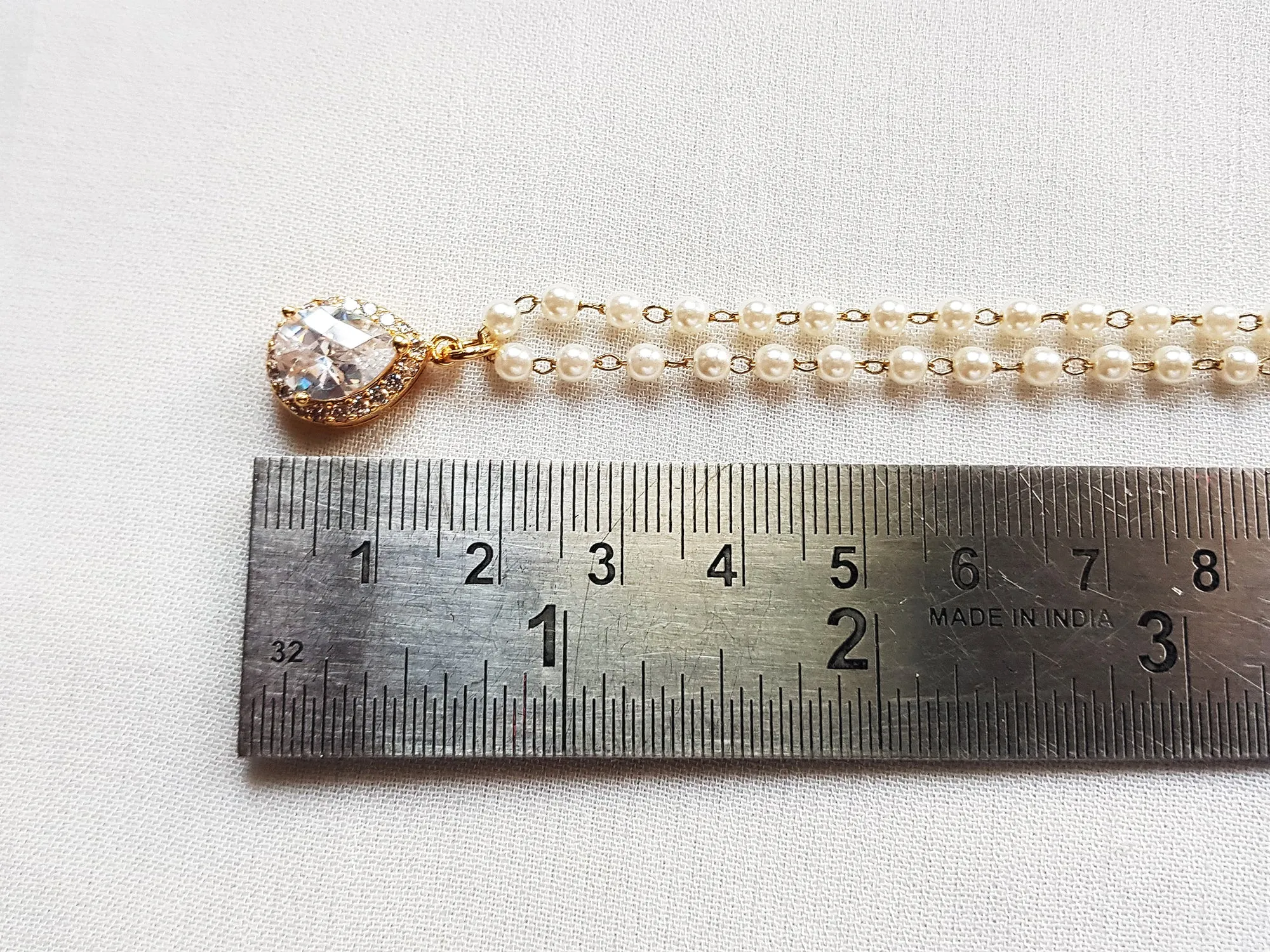 Pearl and crystal necklace and earring set, bridal jewelry set