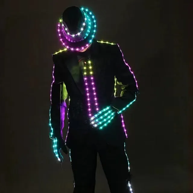 Rainbow LED Digital Remote Control Glowing Costume