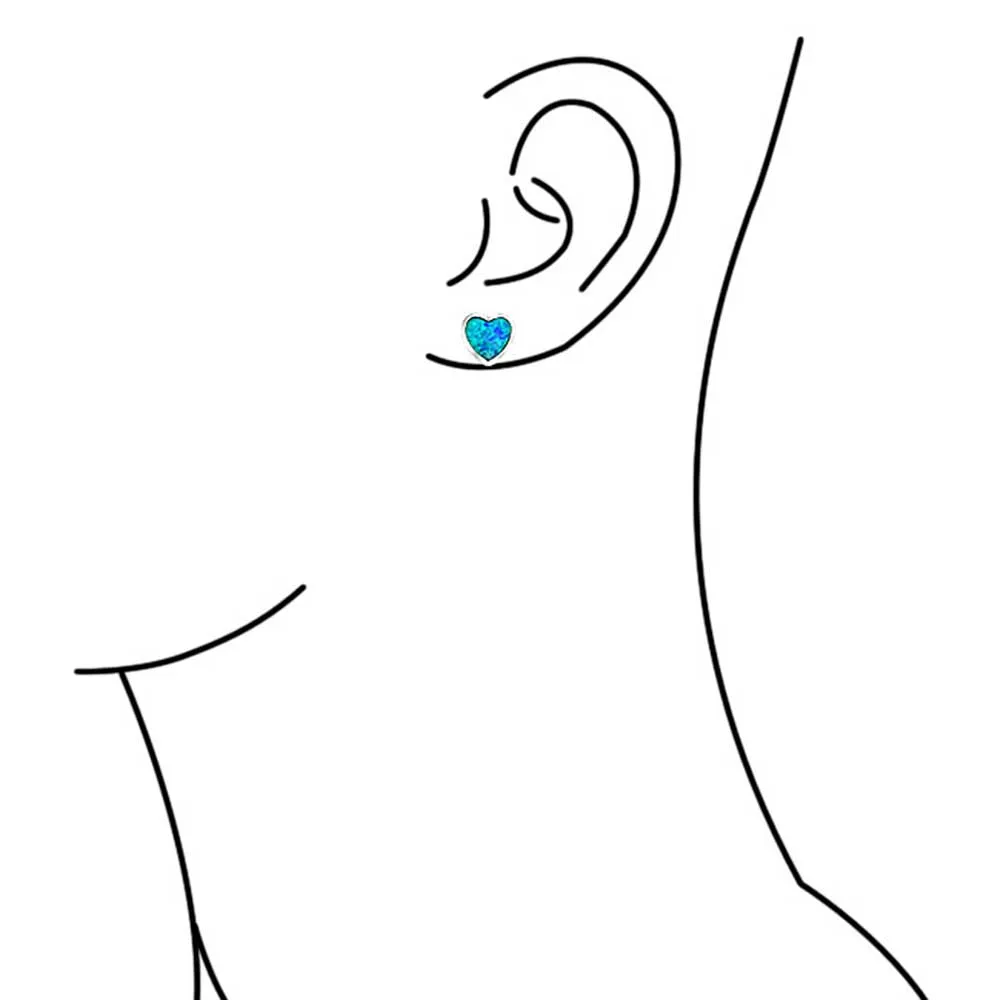 Romantic Bezel Set CZ Stud Earrings: Pink Blue Opal, Rose Gold Sterling Silver