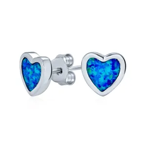 Romantic Bezel Set CZ Stud Earrings: Pink Blue Opal, Rose Gold Sterling Silver